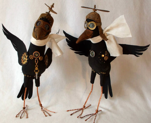Steampunk Crows CLoth Doll Art Sewing Pattern