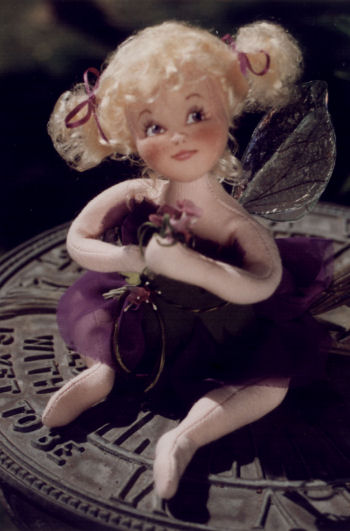 Doll Making Sewing Patter for Viola, A Flower Fairy. Cotton-Knit, Needle-Sculpted Doll which Sits 6" High. 