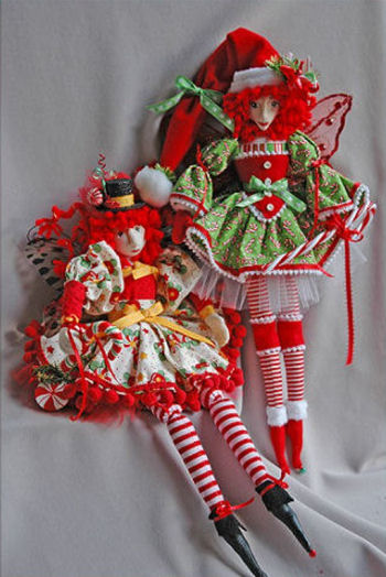 Candice Cane & Pepper Mint Christmas Fairies Cloth Sewing Doll Pattern