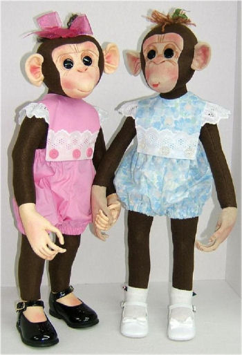 Molly Monkey Animal Doll Fabric Soft Cloth Doll Pattern by Judi Ward