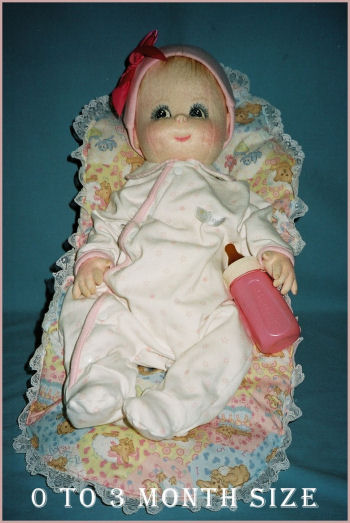 0 to 3 Months Size Baby Cloth Doll Pattern