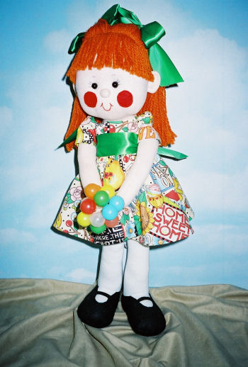 Fiona is a whimsical little girl (about 19" tall) Cloth Doll Pattern