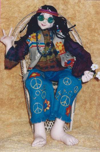 A blast from the past! A real hippie! Cloth Doll Pattern