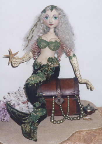 16” Mermaid with attitude. Cloth Doll Pattern by Lynn Butcher