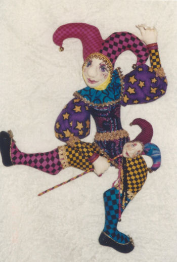 The Jester is a very colorful 20" wall doll. 