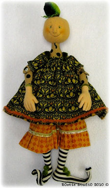 Penelope Pumpkin Girl Cloth Doll Making Sewing Pattern by Leslie Molen