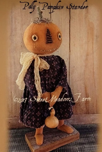 Polly Pumpkin Stander  Primitive Pumpkin Cloth Doll Making Sewing Pattern