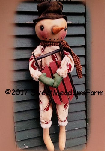 Chilly Willy Primitive Snowman Doll - Cloth Doll Making Pattern