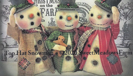 Top Hat Snowman by Maureen Mills of Sweet Meadows Farm