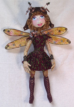 15" Steampunk Dragonfly Cloth Doll Pattern - Art Doll