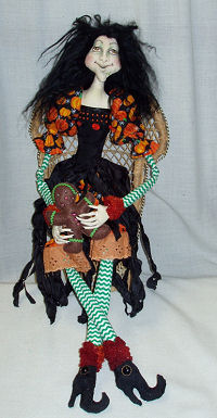 Gingerbread Witch  Doll Making Cloth Sewing Pattern