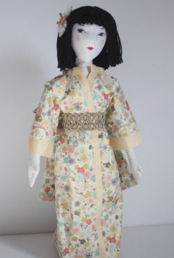 Yuki - Lovely 18" stump doll in a beautiful kimono Cloth Doll Making Pattern