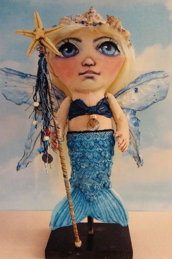 Gale 15" painted fabric mermaid Cloth Doll Pattern