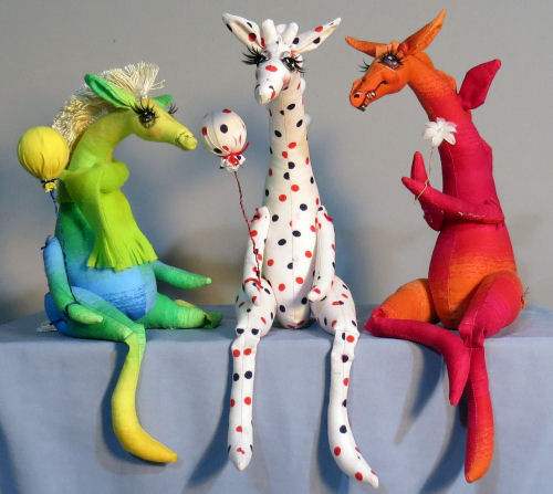 Whimpey Dragon, Giraffe & Horse Cloth Sewing Doll Animal Pattern