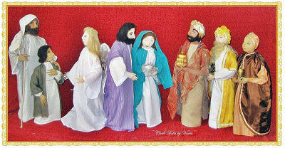 Nine Piece Nativity Set CD - Cloth Dolls, Pattern Available for Sewing Instructions