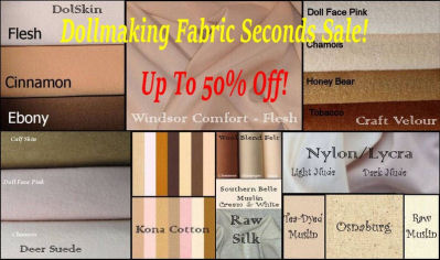 Dollmaking Fabric Seconds Sale, Wrinkled, 