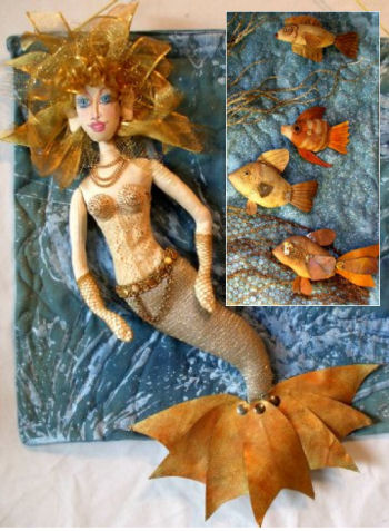 Steampunk Mermaid and Fish Cloth Doll Art Pattern