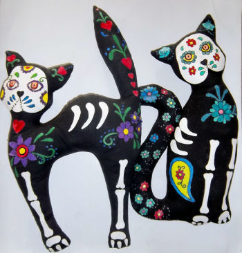 Day of The Dead Theme for Cats - Cloth Doll Sewing Patterns