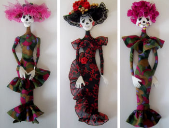 10" Wall Doll Cloth Doll Pattern - Day of the Dead