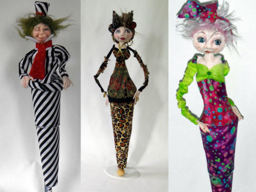 19" Cone Dolls with a wonderful array of variations - Art Doll Pattern