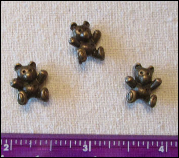 Steampunk Trinkets - Whimsical Theme for Doll Making - Bronze teddy bears (3)