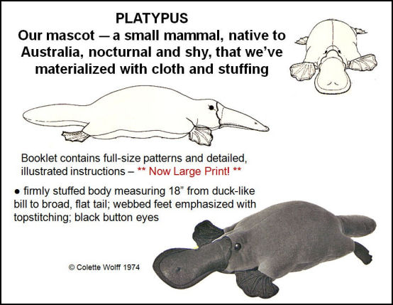 Platypus Sewing Pattern - Soft Animal made of Fabric