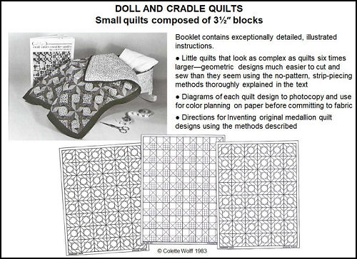 Doll and Cradle Quilts - Quilting Sewing Directions and Pattern