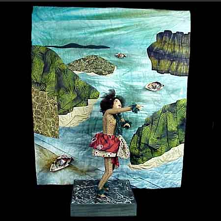 Hula Pele and a wall hanging of the Hawiian Islands- a finely crafted museum quality collectors piece.