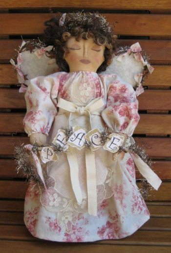 12" Folk Art Angel Tree Topper Cloth Doll Pattern