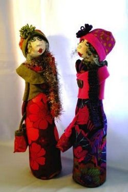 City Girls cloth doll pattern by Jill Maas.