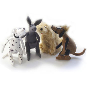 Three Dogs and A Kangaroo by Jill Maas Cloth Doll Animal Pattern