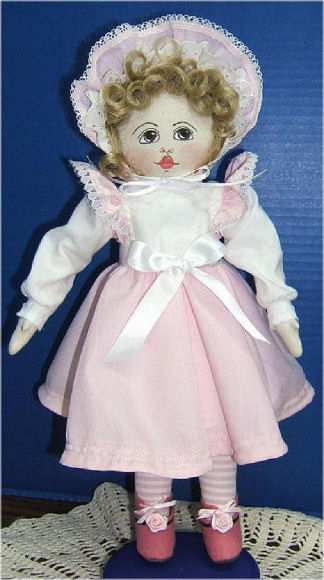Vintage Doll Pattern ~ 15" tall Wide-Eyed Girl Cloth Doll Stuffed Toy 
