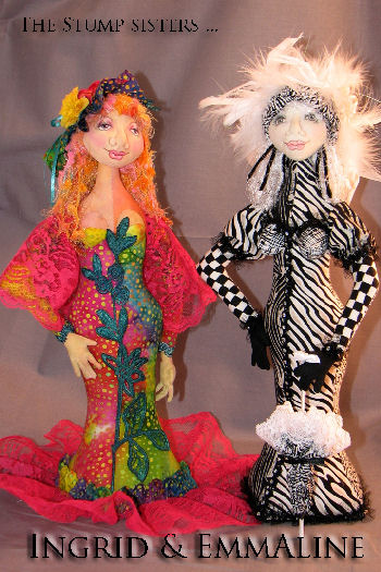 The Stump Sisters…  Ingrid & Emmaline - Cloth Doll Pattern by by Judi Wellnitz