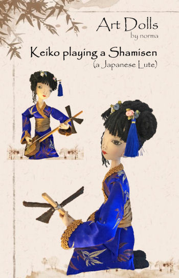 Norma Inkster - Keiko playing a Shamisen - Sewing Pattern