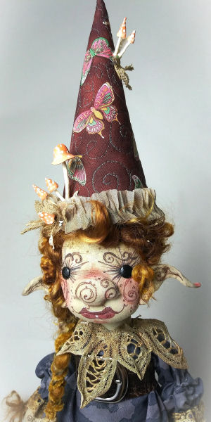Close Up of Face for Little Gnomish Women Sewing Pattern by Paula Mcgee