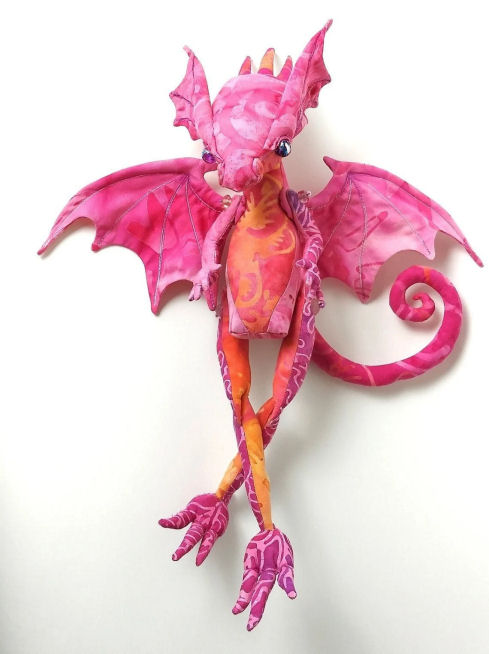 Bali Baby Dragon - Online Cloth Art Doll Making Class.  Sewing Tutorial/Workshop by Paula Casey McGee. Includes Videos!
