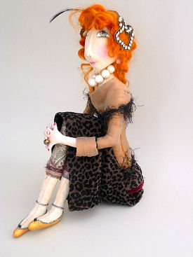 Thoroughly Vintage Vivian - This 27" beauty loves to show off her vintage findings. Cloth Doll Pattern