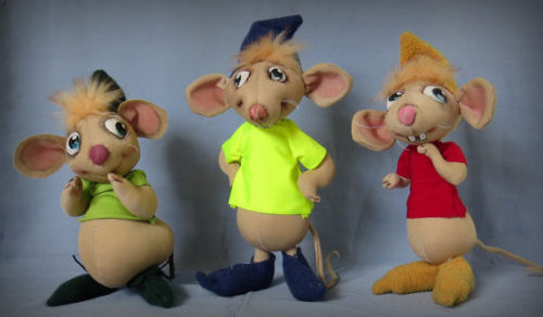 Three Kind Mice Cloth Doll Animal Sewing Pattern.  Mice