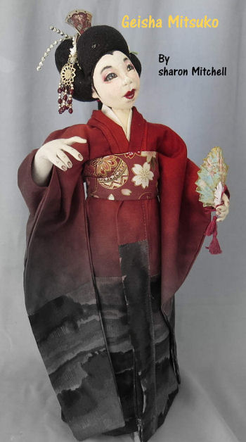 Geisha Mitsuko  16-inch Stump doll by Sharon Mitchell 