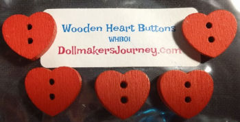 Wooden Heart Buttons